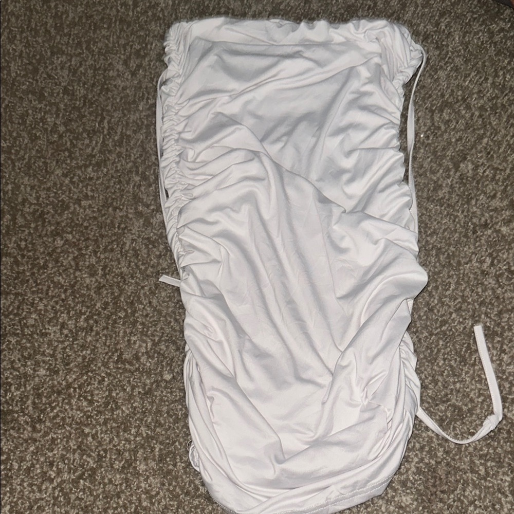 White Ruched Dress